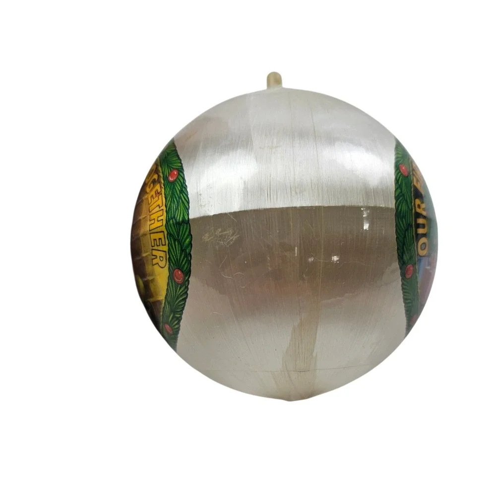 Gorham 1998 Our First Christmas Together Silk Ball Ornament Vtg White 6209290